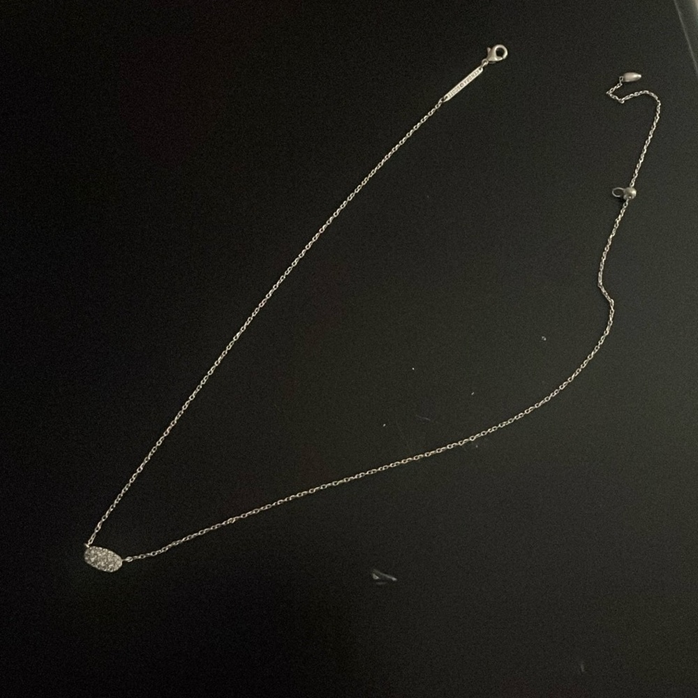 Kendra Scott silver necklace with small diamonds. Only worn once.